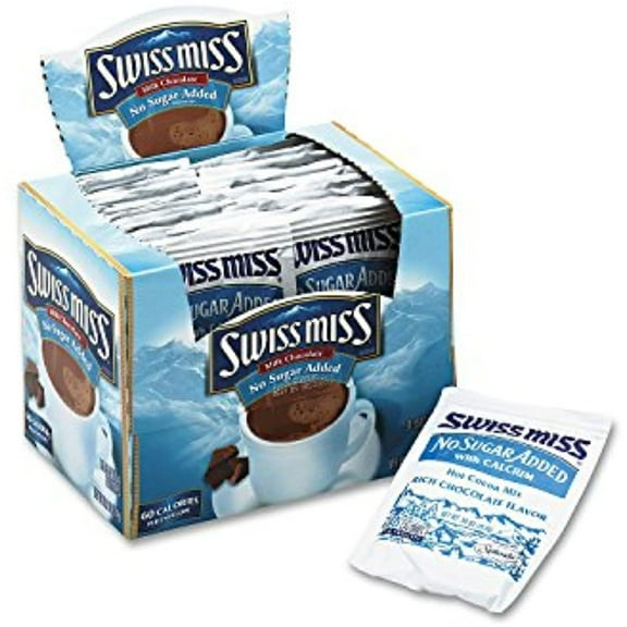 Swiss Miss No Sugar Added Hot Cocoa Mix 2-Pack; 24 Count Each.