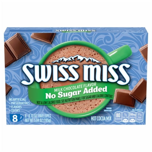 2X-Swiss Miss No Sugar Added Milk Chocolate Hot Cocoa Mix - 0.73 oz - 8 ct