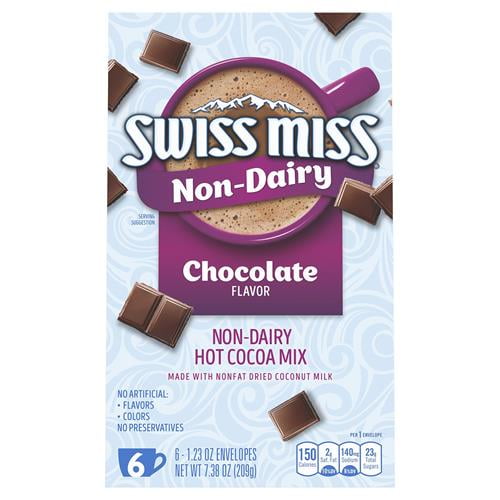 Swiss Miss Non-Dairy Chocolate Flavored Hot Cocoa Mix, 1.23 Oz 6 Ct - Pack of 2
