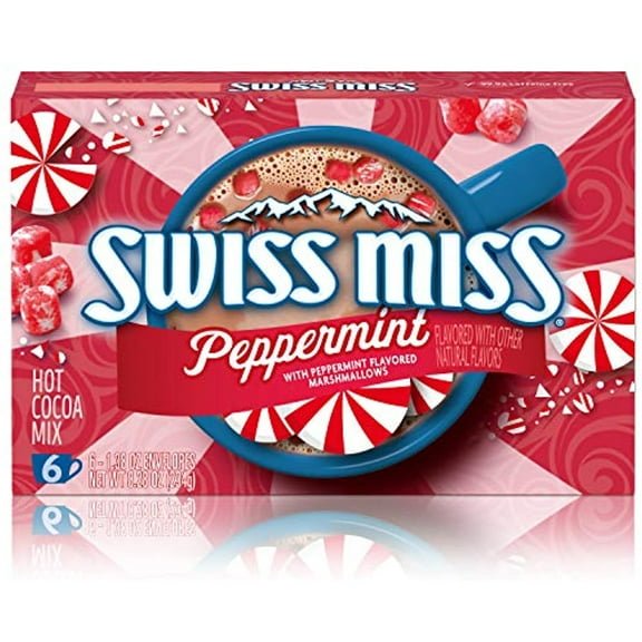 Swiss Miss Peppermint Flavor Hot Cocoa Mix, 1.38 oz 6 Ct - Pack of 1