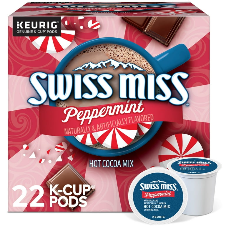 Swiss Miss Peppermint Hot Cocoa Keurig K Cup Chocolate Coffee Pods 22 Count Walmart