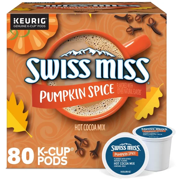 Swiss Miss Pumpkin Spice Hot Cocoa, 80 K-Cups