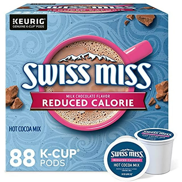 Swiss Miss Reduced Calorie Cocoa Keurig Single-Serve K Cup Pods, 88Count