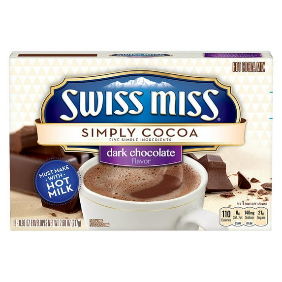 Swiss Miss Simply Cocoa Dark Chocolate (Pack of 48)