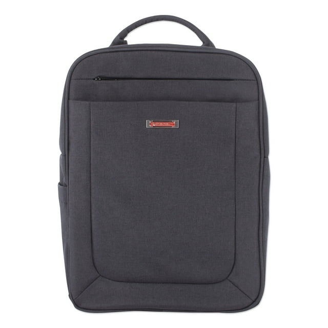 Swiss Mobility Cadence 2 Section Business Backpack, For Laptops 15.6", 6" x 6" x 17", Charcoal -SWZBKP1012SMCH