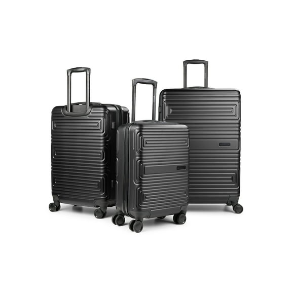 Swiss Mobility SFO 3 Piece ABS/PC Hardshell Luggage Set (20", 24", 28"), Black