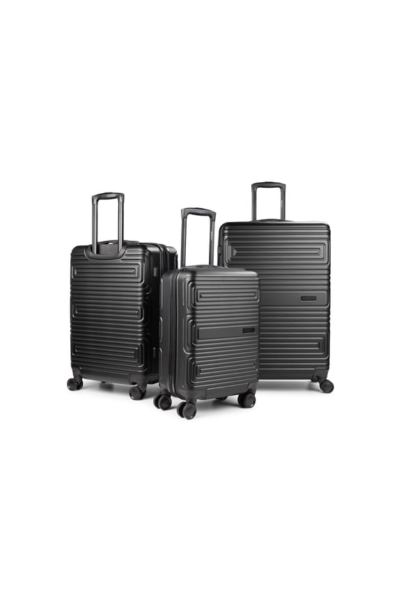 SFO 3 Piece ABS/PC Hardshell Luggage Set (20", 24", 28"), Black