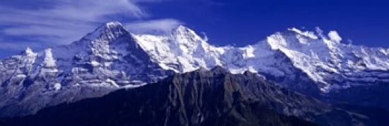 Swiss Mountains Berner Oberland Switzerland Canvas Art - Panoramic Images (36 x 12)
