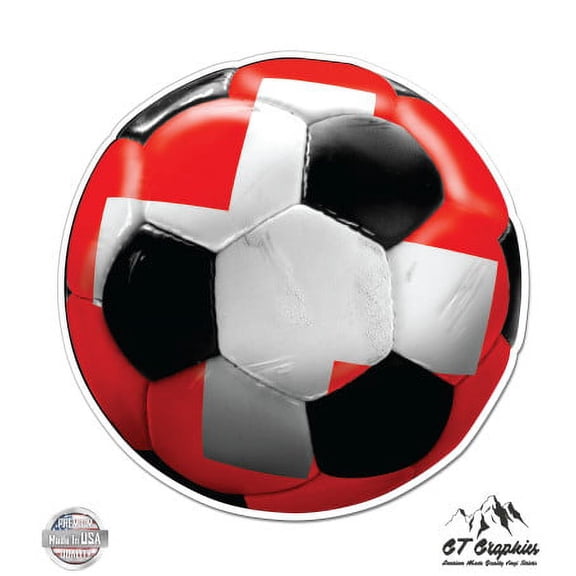 Swiss National Team Switzerland Soccer Fan - 5" Vinyl Sticker - For Car Laptop I-Pad - Waterproof Decal