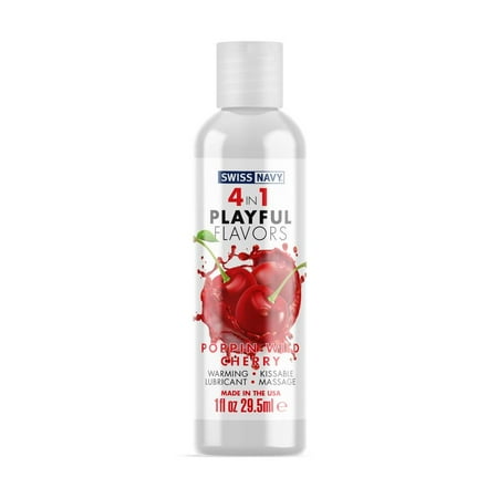 Swiss Navy 4 In 1 Playful Flavors Flavored Lubricant 1oz - Poppin Wild Cherry