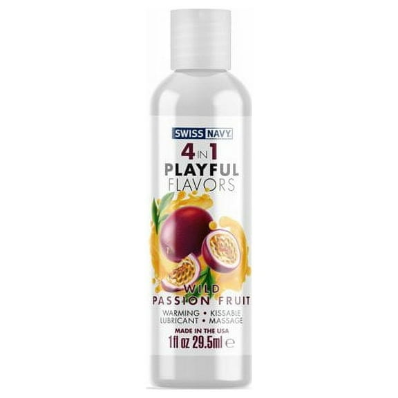 Swiss Navy 4 in 1 Playful Flavors-Wild Passion Fruit 1oz, Liquid, Sexual Lubricants