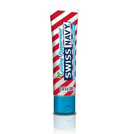 Swiss Navy Flavored Water-Based Personal Lubricant, Cooling Peppermint, 10ml,Lube