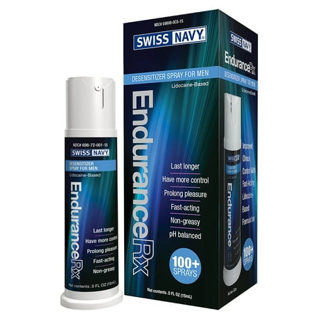 Swiss Navy Endurance Rx Lidocaine-Based Male Delay Spray for Prolonged Performance, 15 ml
