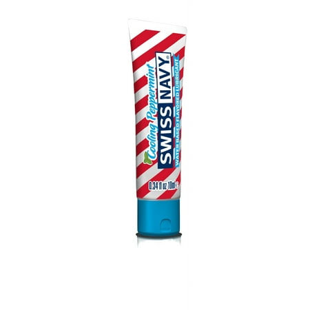 Swiss Navy Flavored Water-Based Personal Lubricant, Cooling Peppermint, 10ml,Lube