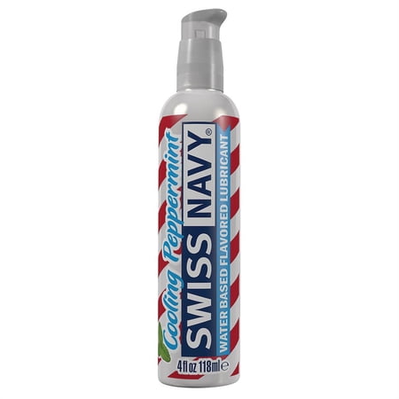 Swiss Navy Flavored Water Based Personal Lubricant, Cooling Peppermint, 4 oz,Water Based,Gel