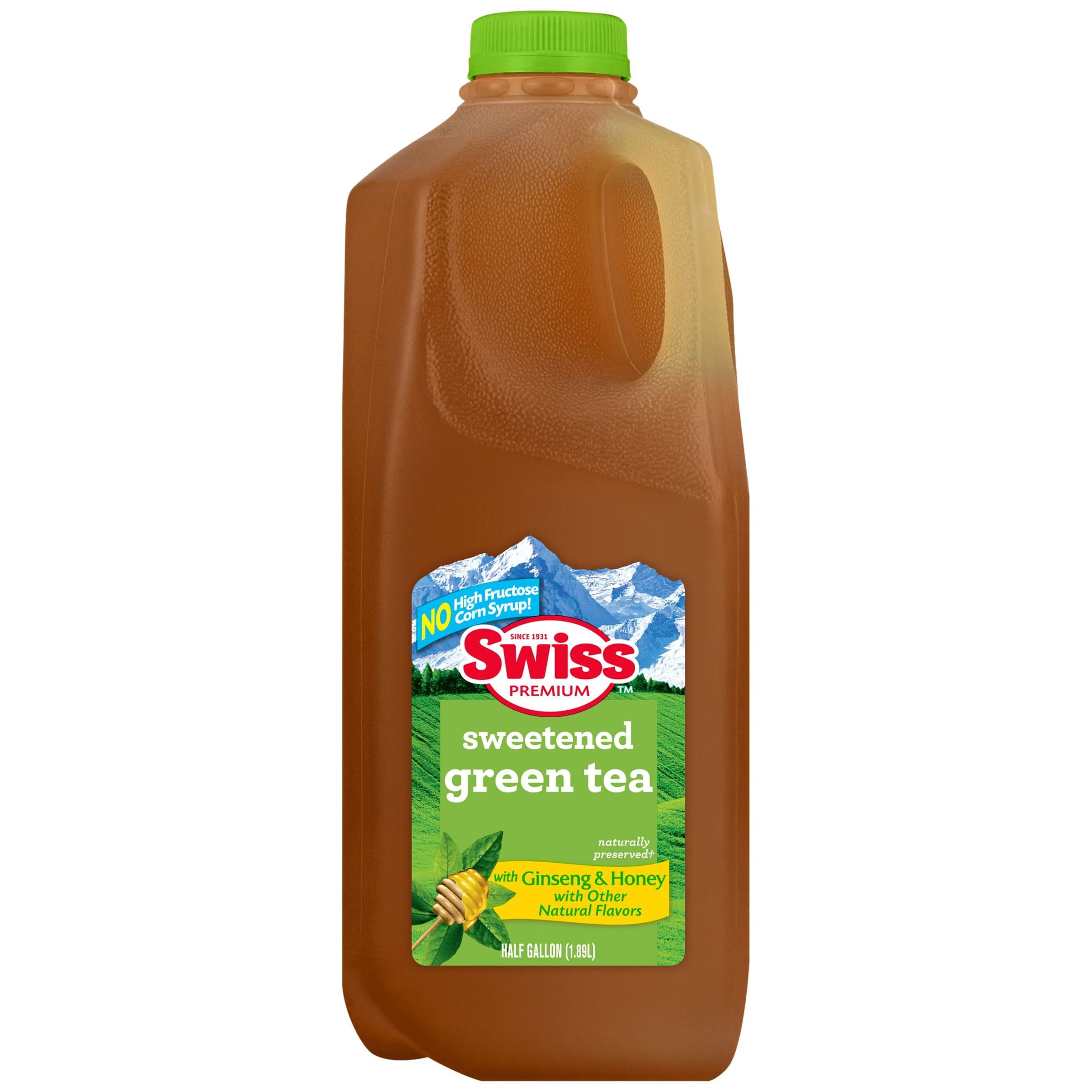 Swiss Premium Green Tea Iced Tea With Ginseng & Honey - 1 Gallon Plastic Jug