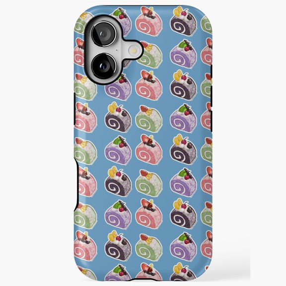Swiss Rolls Chocolate Cake Snack Food Pattern iPhone Case 17 16 15 14 13 12 11 Pro Max