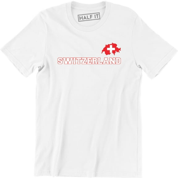 Swiss Switzerland Country National Map Flag Men's Tee Shirt