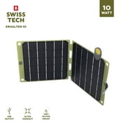 Swiss Tech 10W foldable solar panel, USB-A & USB-C output, waterproof for emergency use