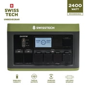 Swiss Tech 2400W Portable Power Station, 2060Wh Solar Generator for Camping, Travel, and Emergency Use