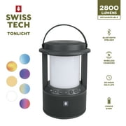 Swiss Tech Smart LED Lantern & Bluetooth Speaker, 2800 Lumen, Rechargeable Outdoor Light