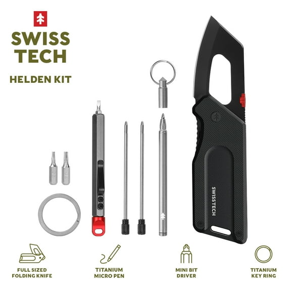 Open Box Swiss Tech 4-in-1 EDC Essential Multitools Knife Kit