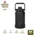 thumbnail image 1 of Swiss Tech 64oz Krug Stainless Steel Water Bottle Jug with Chug Cap and Silicone Boot, Black, 1 of 9