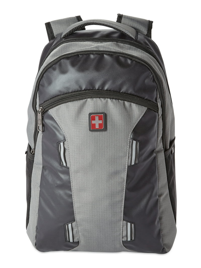 Swiss Tech Adult Unisex Reflective Black Backpack with Adjustable