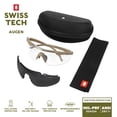 thumbnail image 1 of Swiss Tech Augen Shooting Glasses, Anti-Fog, Scratch-Resistant, Low-Profile, UV400, 2 Lenses, FDE Colorway, 1 of 7