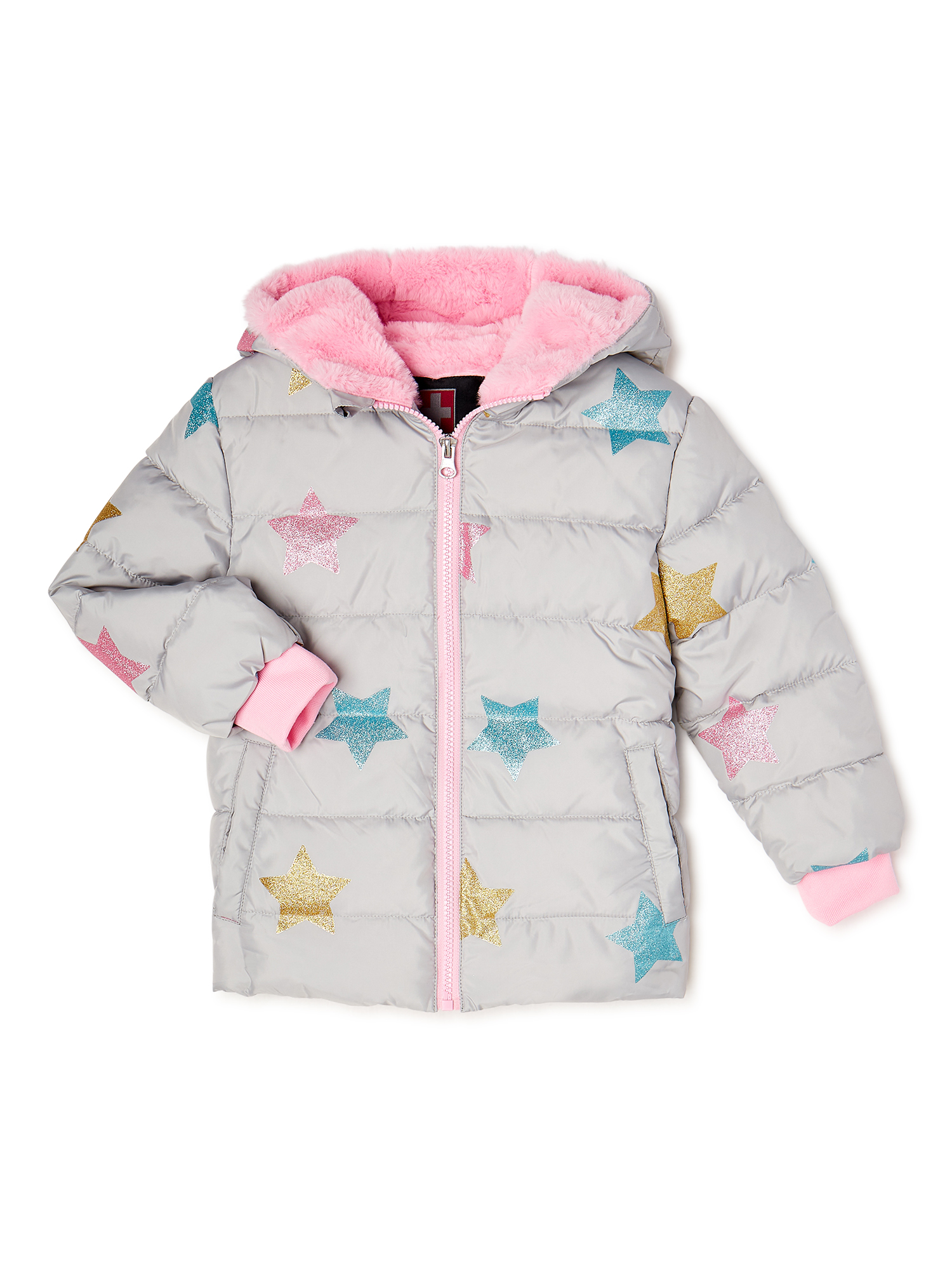 Swiss Tech Baby and Toddler Girl Puffer Jacket, Sizes 12M-5T - image 1 of 3