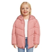 Swiss Tech Baby and Toddler Girls Puffer Jacket with Hood, Sizes 12M-5T