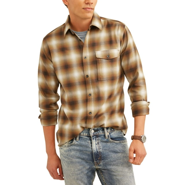Swiss+Tech Big Men's Long Sleeve Poly Flannel Shirt - Walmart.com