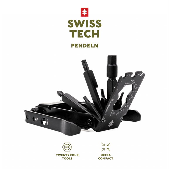 Swiss Tech Pendeln 24-in-1 Bike Multitool, Compact Bicycle Repair Kit With Chain Breaker