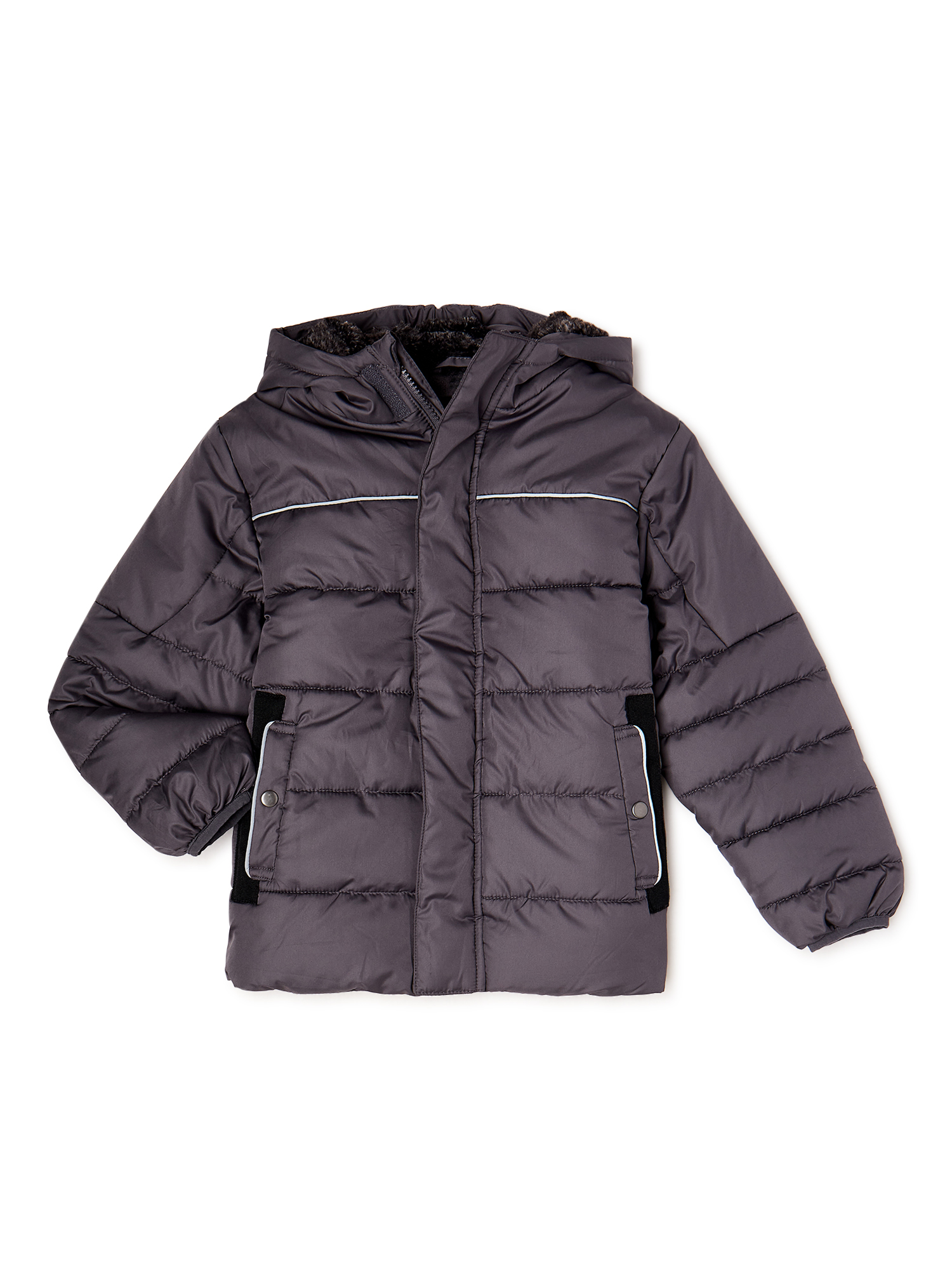 Swiss Tech Boys' Puffer Jacket with Hood, Sizes 4-18 - image 1 of 3