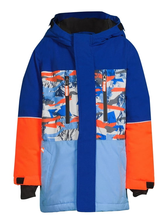 Boys Water Repellent Ski Jacket with Adjustable Hood, Sizes 4-18