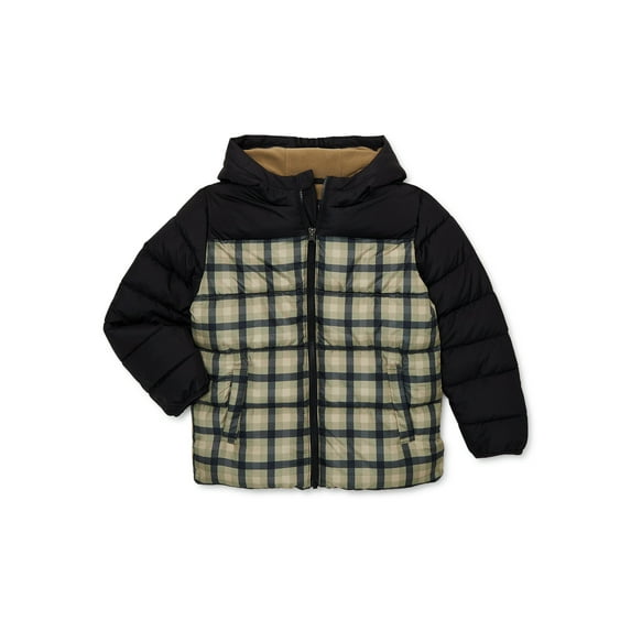 Swiss Tech Boys Winter Puffer Jacket with Hood, Sizes 4-18 & Husky