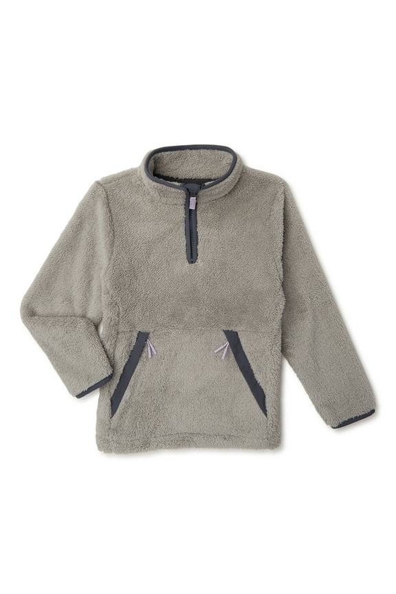 Girls Matching Family Faux Sherpa Quarter Zip Pullover, Sizes 4-18 & Plus