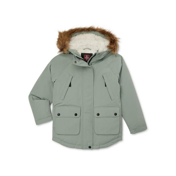 Swiss Tech Girls Shell Winter Parka Jacket, Sizes 4-18 - Walmart.com