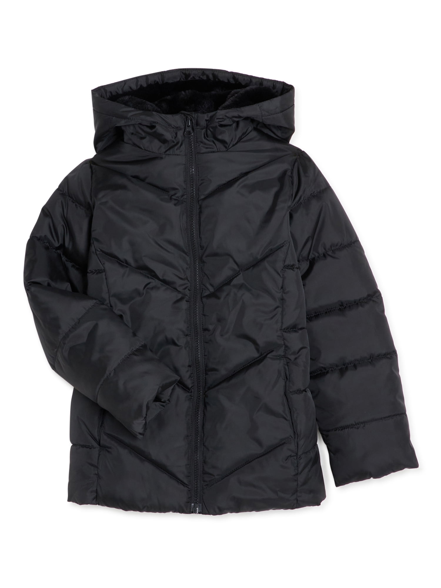 Swiss Tech Girls Winter Puffer Jacket with Hood, Sizes 4-18 & Plus ...