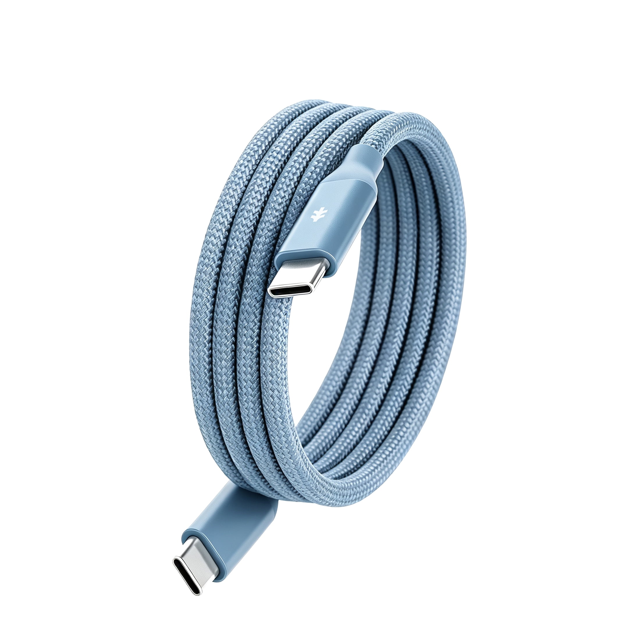 Swiss Tech Kabel M240 3 ft 240W Magnetic Self-Coiling USB-C Charging Cable, Cresta Blue