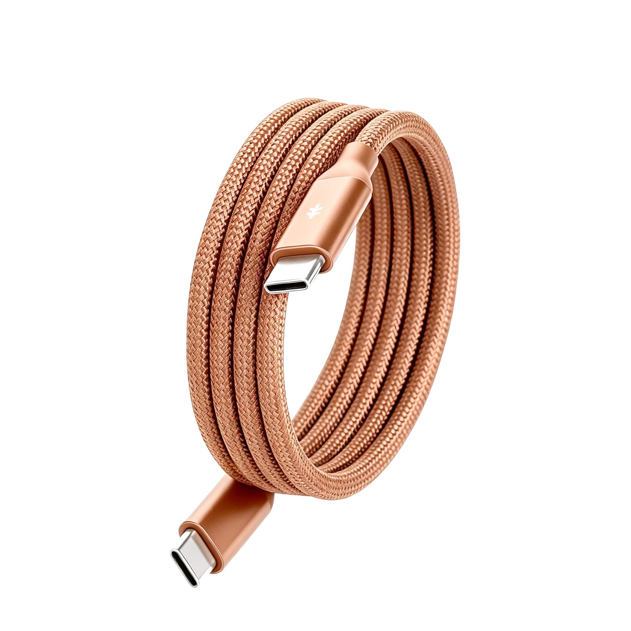 Swiss Tech Kabel M240 3 ft 240W Magnetic Self-Coiling USB-C Charging Cable, Terra Orange