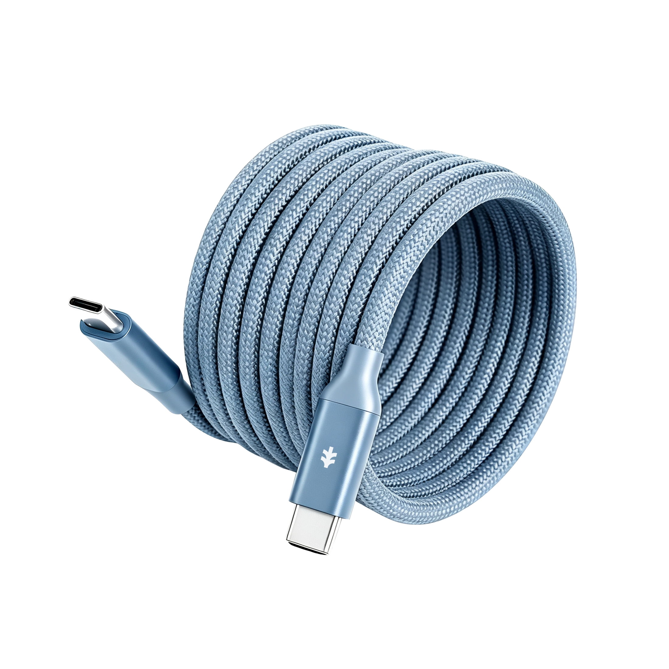 Swiss Tech Kabel M240 6 ft 240W Magnetic Self-Coiling USB-C Charging Cable, Cresta Blue