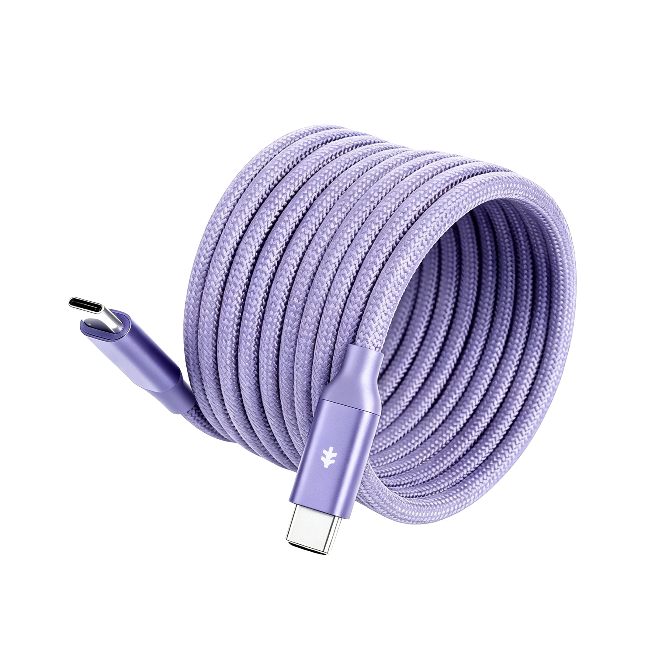 Swiss Tech Kabel M240 6 ft 240W Magnetic Self-Coiling USB-C Charging Cable, Myrtle Purple