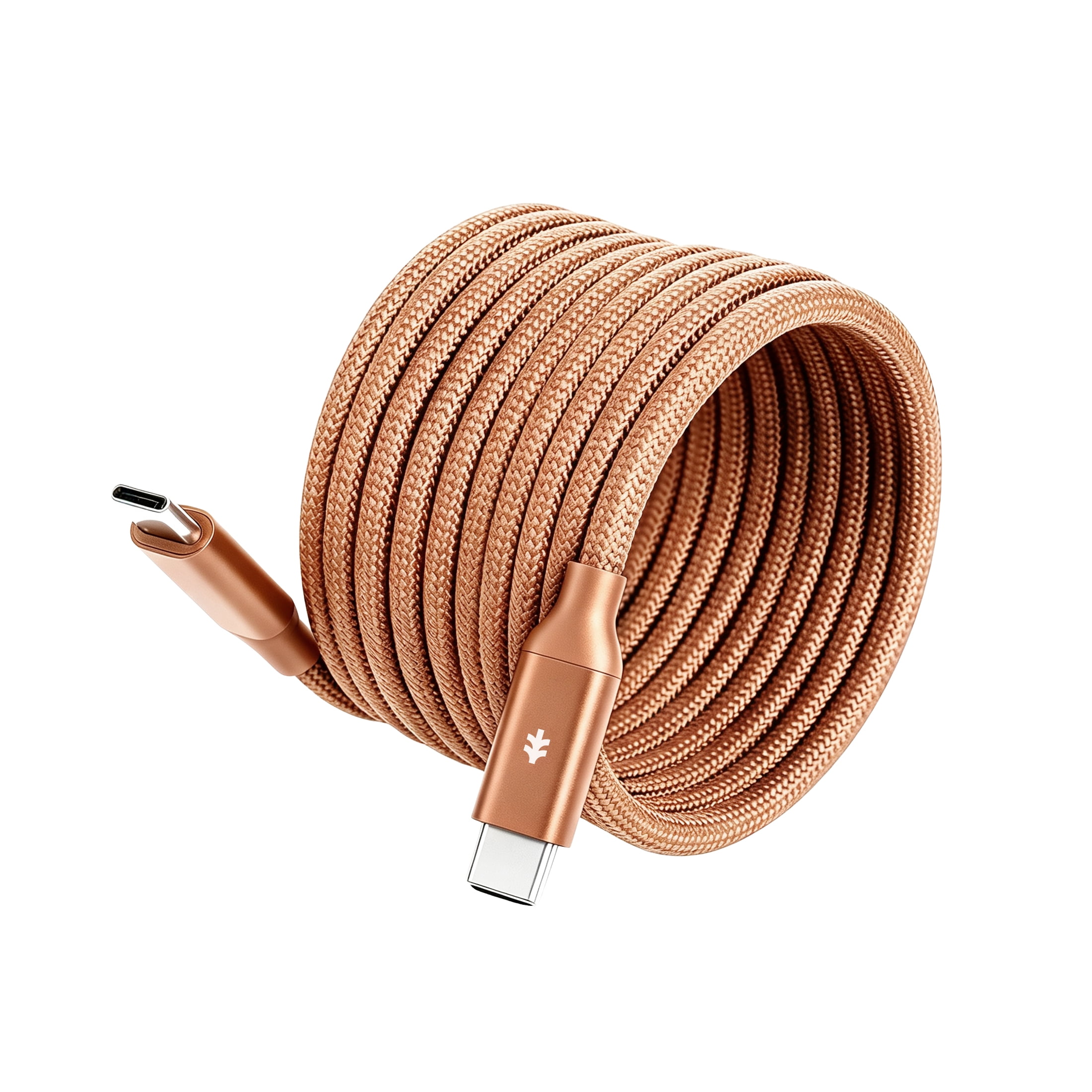 Swiss Tech Kabel M240 6 ft 240W Magnetic Self-Coiling USB-C Charging Cable, Terra Orange