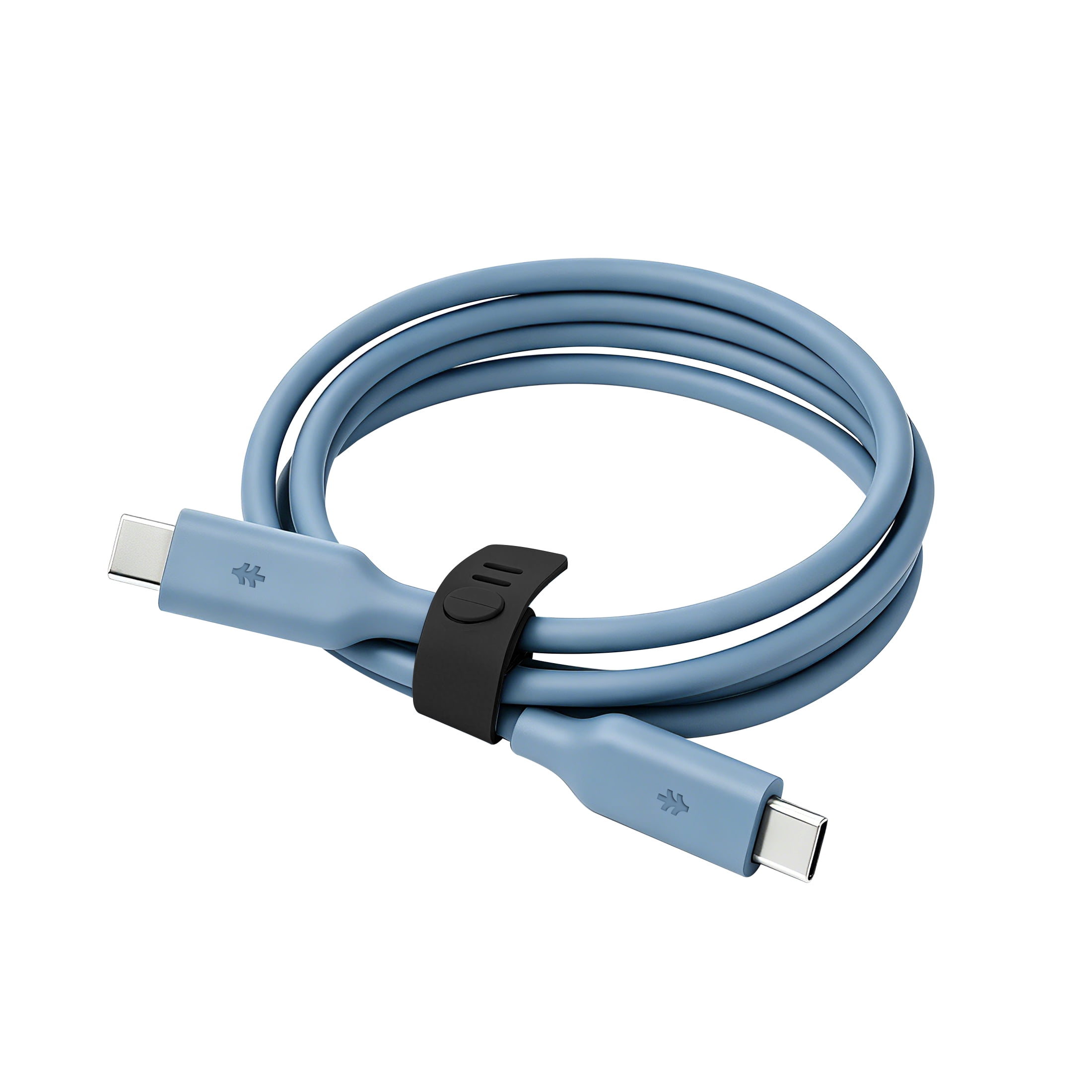 Swiss Tech Kabel S100 3 ft 100W Soft Touch USB-C to USB-C Charging Cable, Cresta Blue