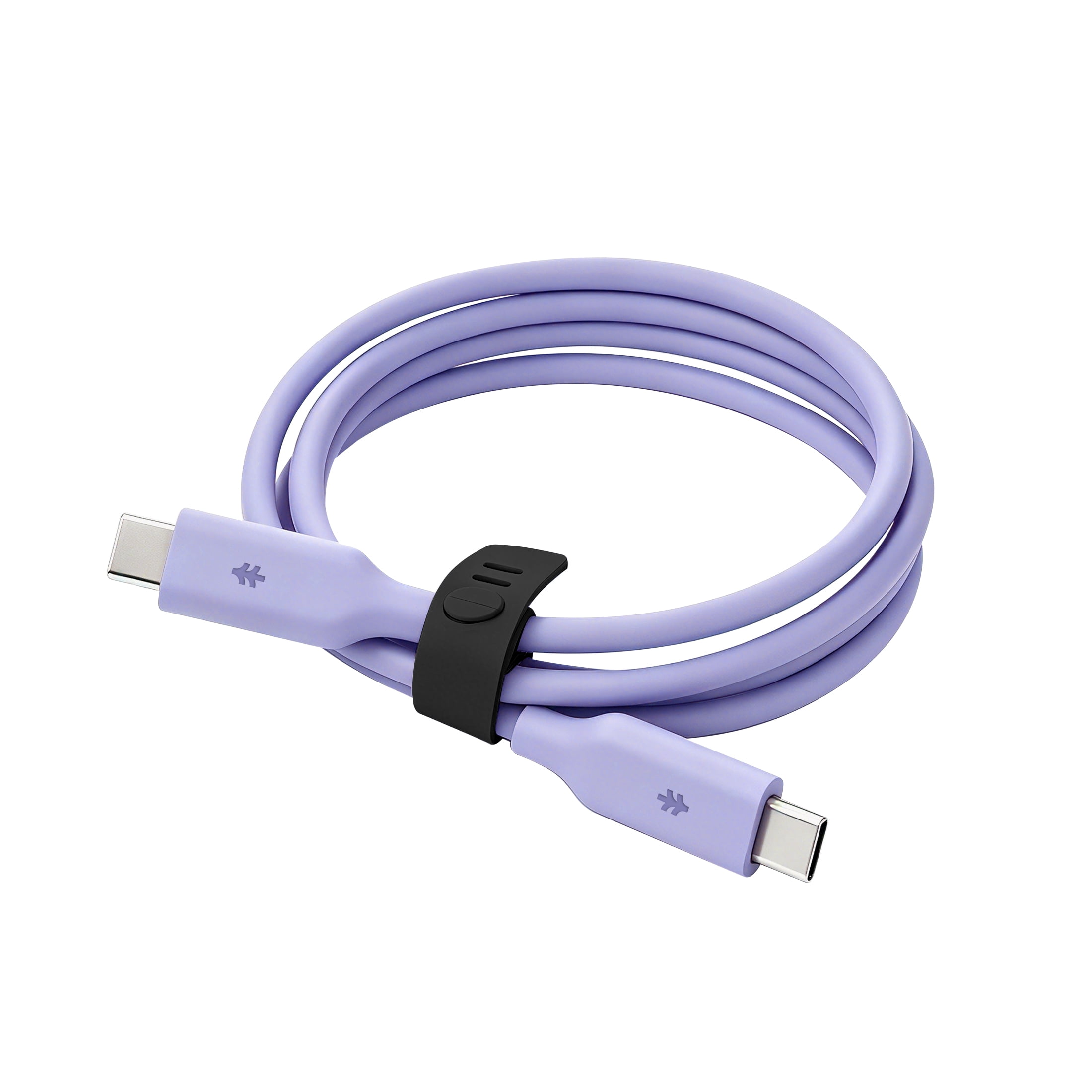 Swiss Tech Kabel S100 3 ft 100W Soft Touch USB-C to USB-C Charging Cable, Myrtle Purple