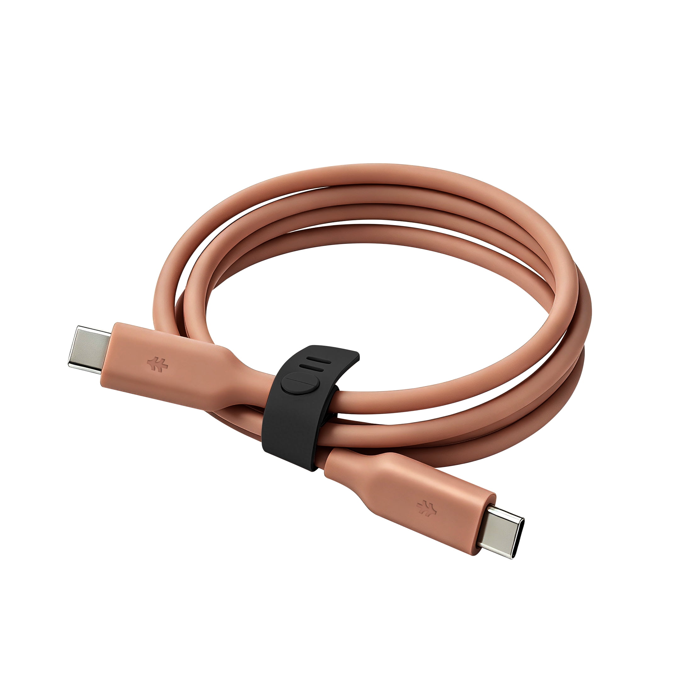 Swiss Tech Kabel S100 3 ft 100W Soft Touch USB-C to USB-C Charging Cable, Terra Orange