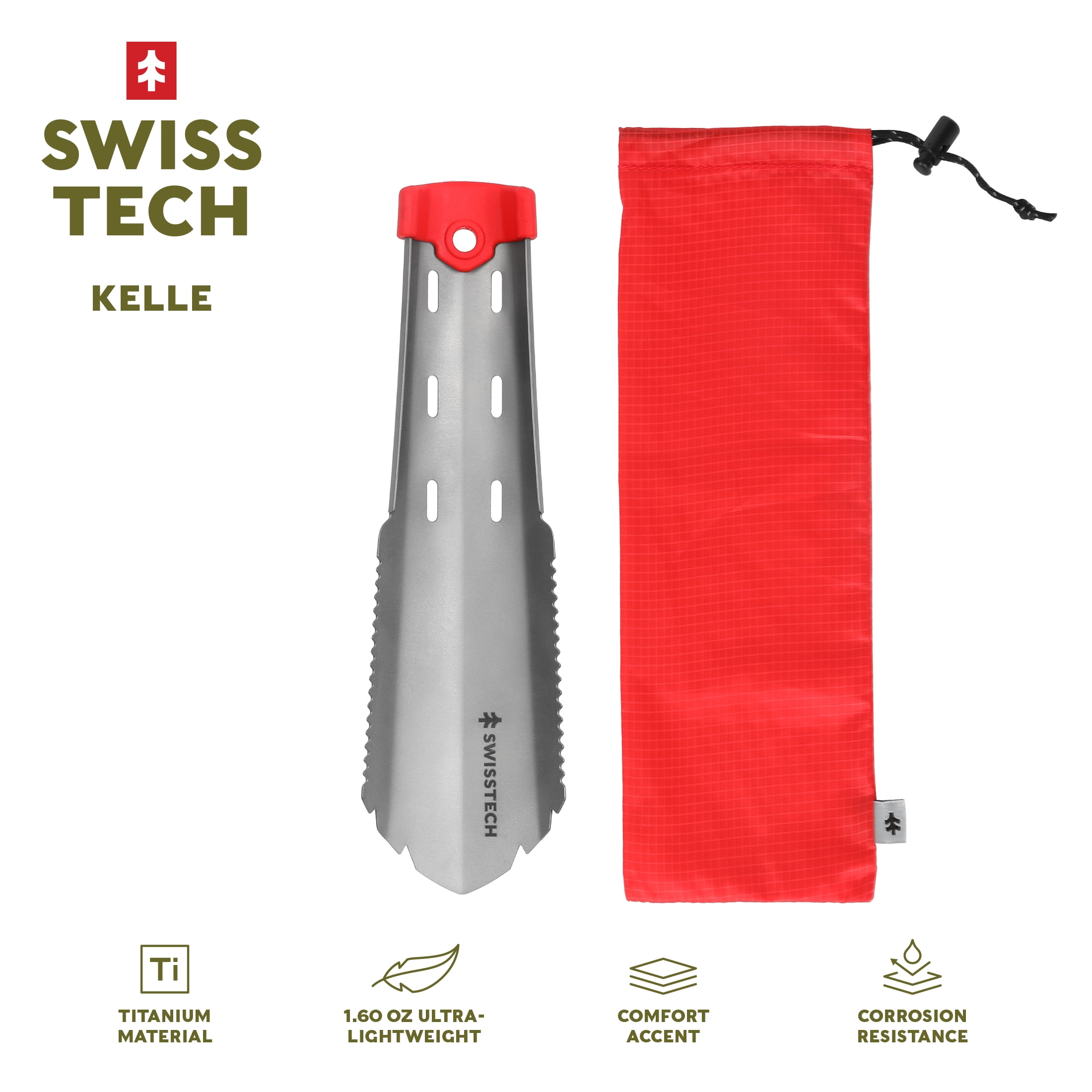 Swiss Tech Kelle Titanium Trowel with Carry Bag