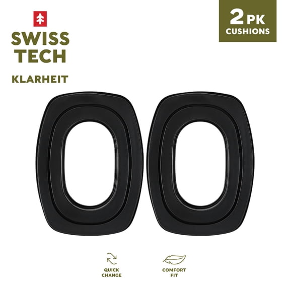 Swiss Tech Klarheit Gel Pad Replacement for Electronic Hearing Protection, NRR 25, Black