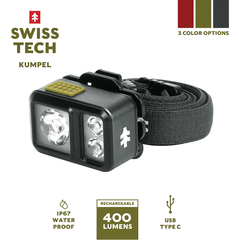 Swiss Tech Kumpel 400 Lumen Mini LED Headlamp Cap Light